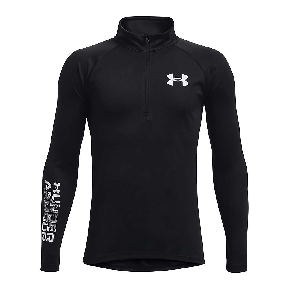 (取寄) アンダーアーマー ボーイズ テック BL 1/2 ジップ トップ Under Armour Under Armour Boys' Tech BL 1/2 Zip Top Black / White